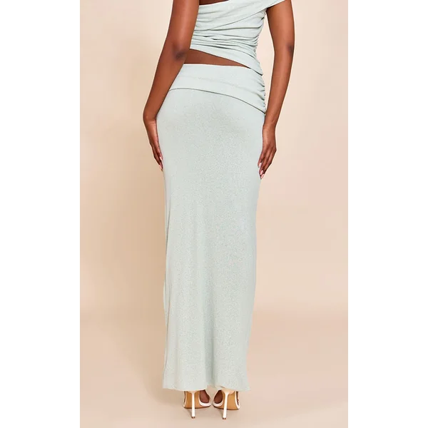 Sauge Jupe Longue Taille Basse En Tissu Pelure D'oignon