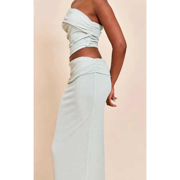 Sauge Jupe Longue Taille Basse En Tissu Pelure D'oignon