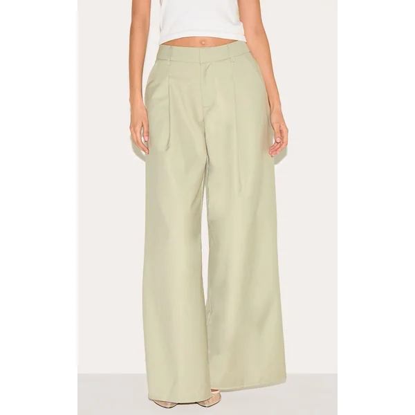 Sauge Pantalon Large Tissé À Double Pli