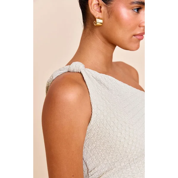 Sauge Robe Moulante Texturée Avec Détail Nœud