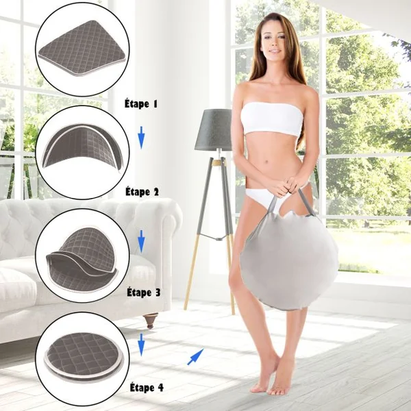 Sauna à Vapeur Portable 2L avec Chaise 9 Niveaux de Température Réglables Tente de Spa pour 1 personne avec Rouleau de Massage Gris