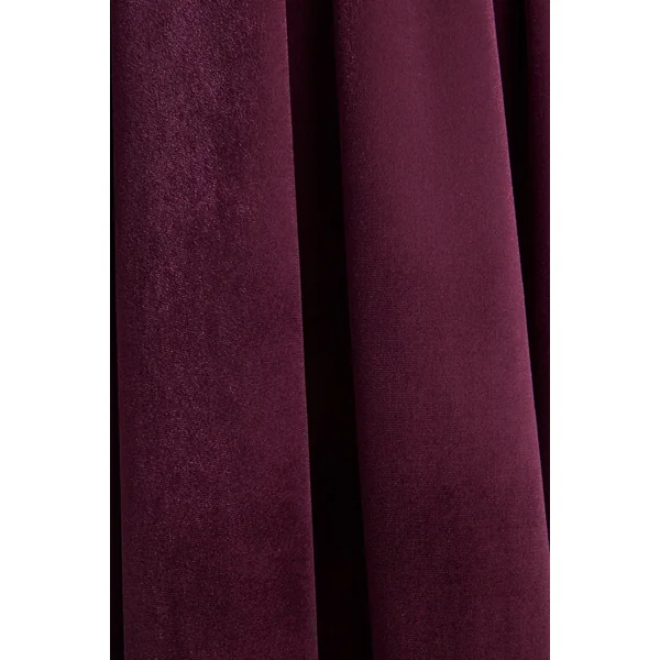 Seraphic | Robe mi-longue bordeaux en velours à manches bouffantes