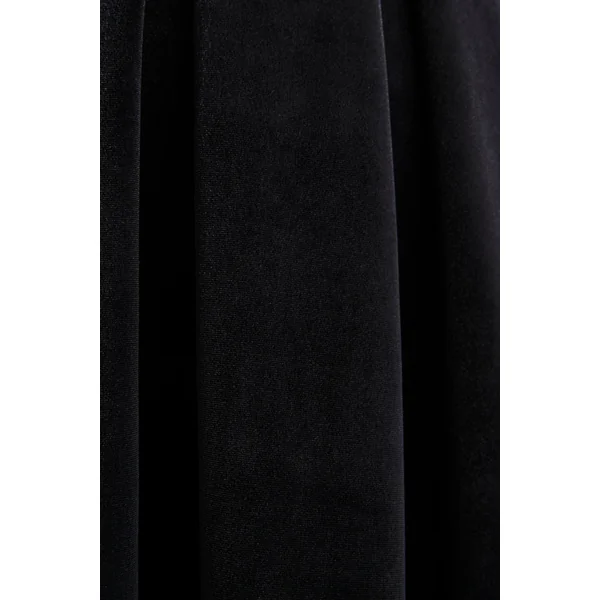Seraphic | robe mi-longue noire en velours avec manches bouffantes