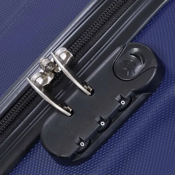 Set de 3 pièces L / M / S bagages avec roulettes voyage lot trolley sac à main shell dur bleu foncé