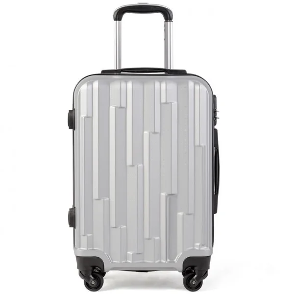 Set de 3 Valises Mixte Trolley Rigide ABS 4 Roues Valises de Voyage couleur Argent