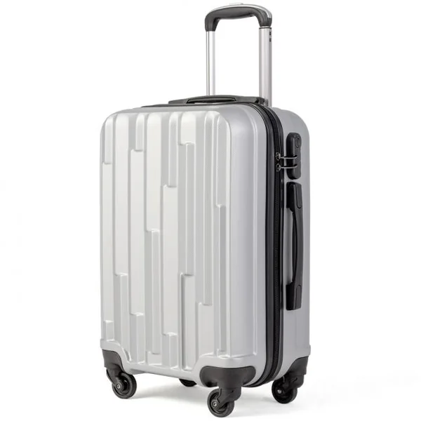 Set de 3 Valises Mixte Trolley Rigide ABS 4 Roues Valises de Voyage couleur Argent