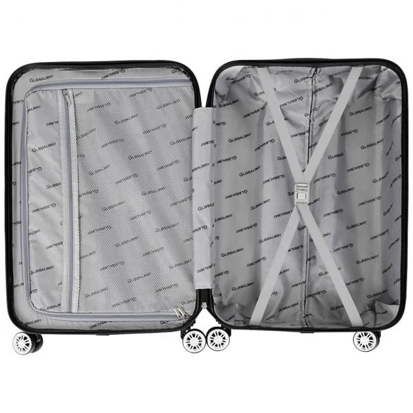 Set de 3 Valises Mixte Trolley Rigide ABS 4 Roues Valises de Voyage couleur Argent