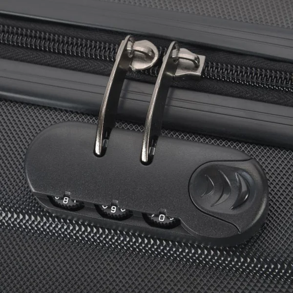 Set de 3 Valises Mixte Trolley Rigide ABS 4 Roues Valises de Voyage couleur Noir