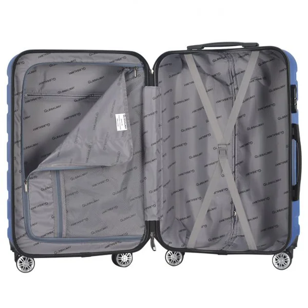 Set de 3 Valises Rigide ABS 4 Roues Mixte Trolley Valises de Voyage couleur Bleu Foncé