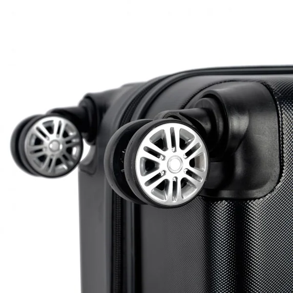 Set de 3 Valises Rigide ABS 4 Roues Mixte Trolley Valises de Voyage couleur Noir