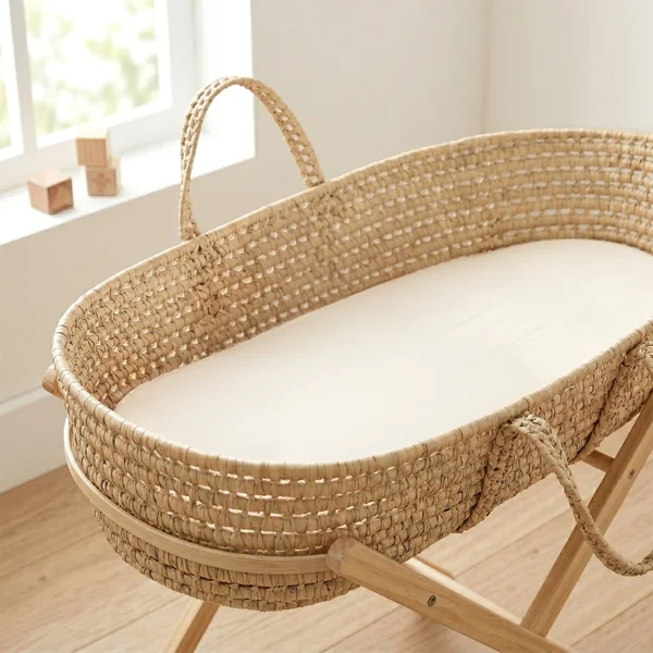 Set of 3 fitted sheets for bassinet moses basket Gallina