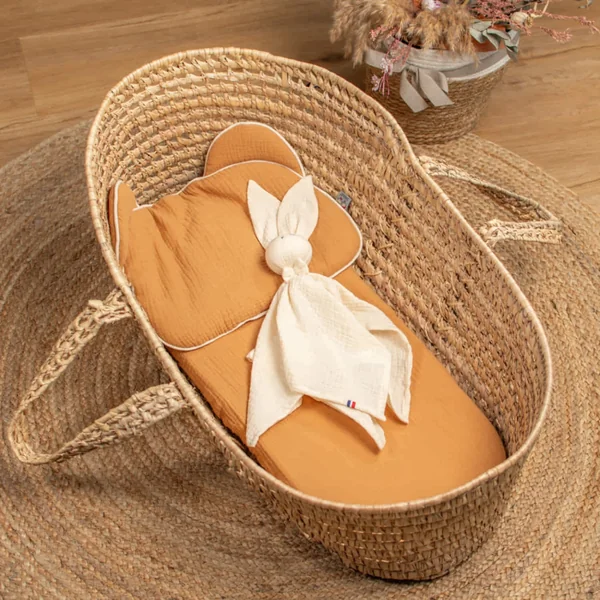 Set of 3 fitted sheets for bassinet moses basket Gallina