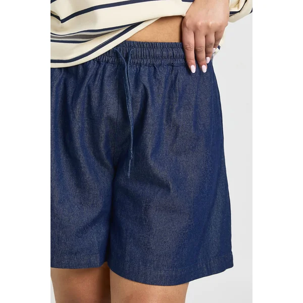 Short Ample Évasé En Chambray Grande Taille