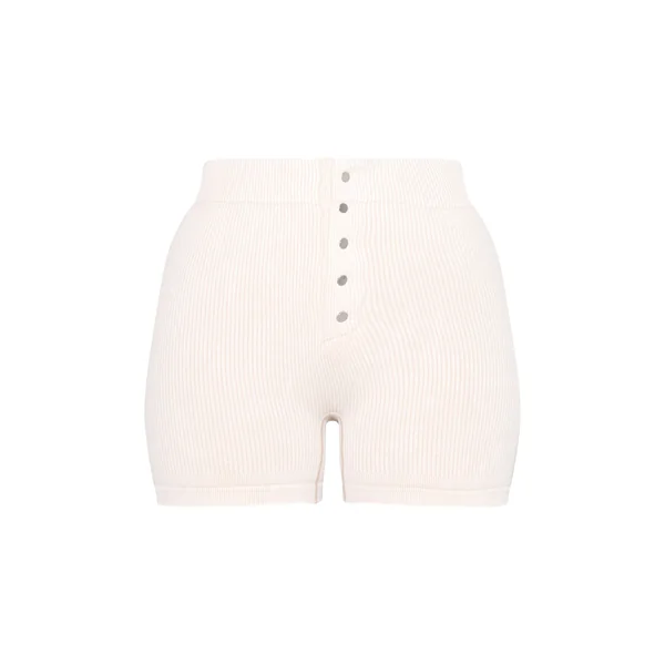 Short Côtelé À Boutons-pression Avec Effet Sculptant Petite Taille