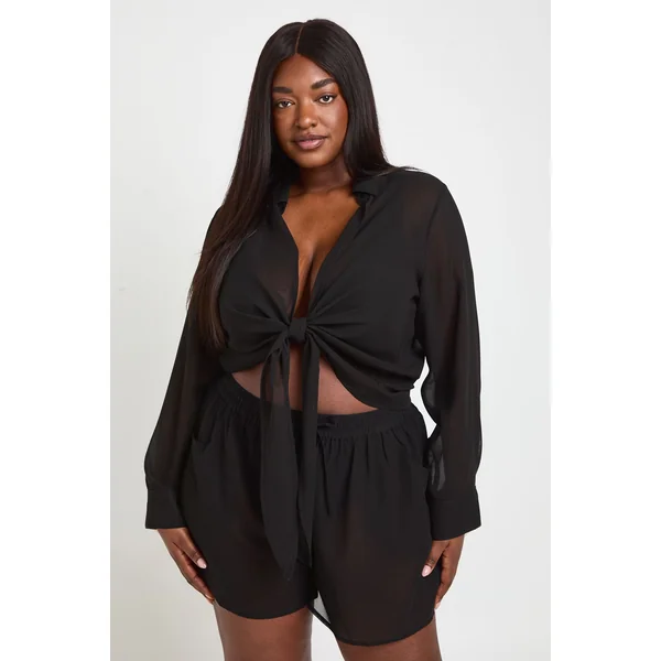 Short De Plage En Mousseline Grande Taille