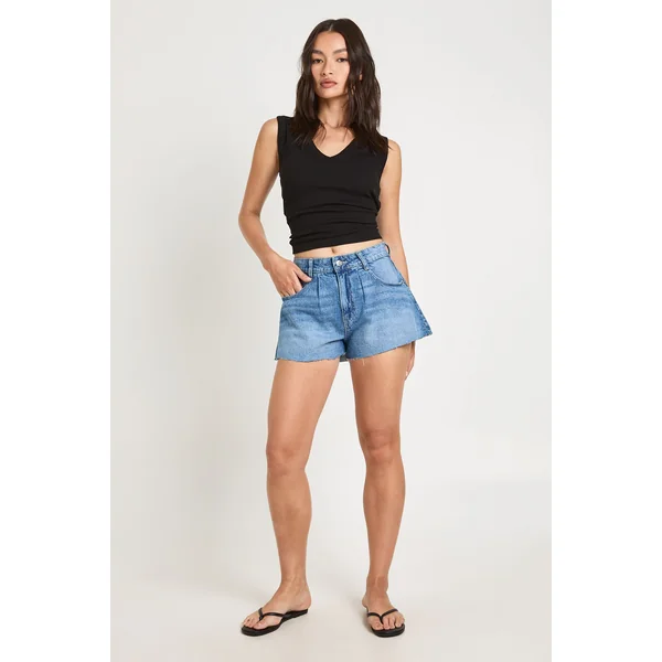 Short En Jean Ample À Jambes Évasées