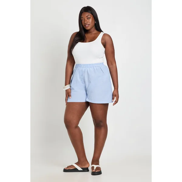 Short Henley En Popeline Grande Taille