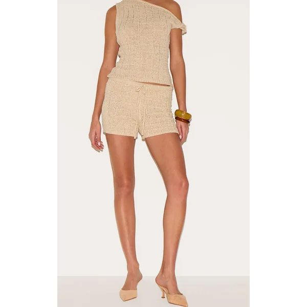 Short Mini En Maille Ajourée Texturée