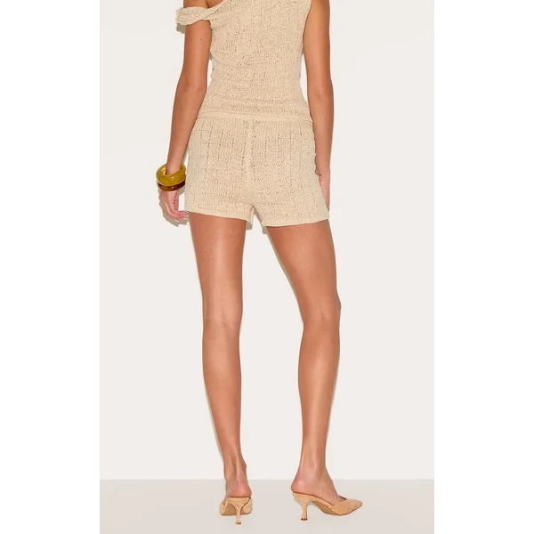 Short Mini En Maille Ajourée Texturée