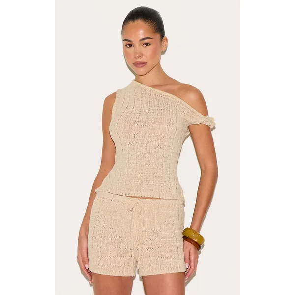 Short Mini En Maille Ajourée Texturée