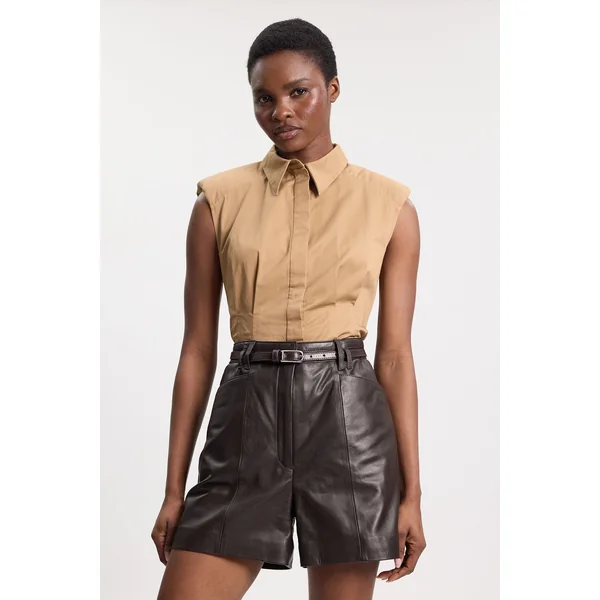 Short Tailleur En Cuir