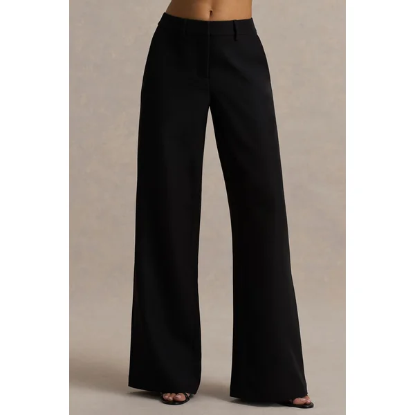 Silvia | Pantalon noir à jambes droites