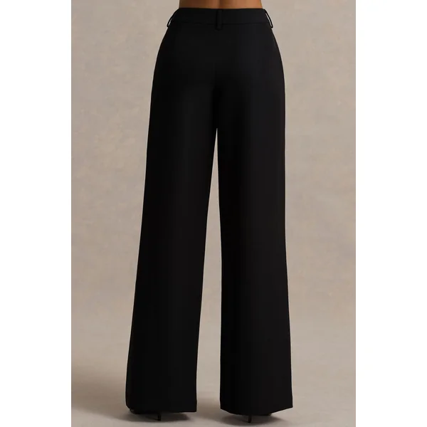 Silvia | Pantalon noir à jambes droites