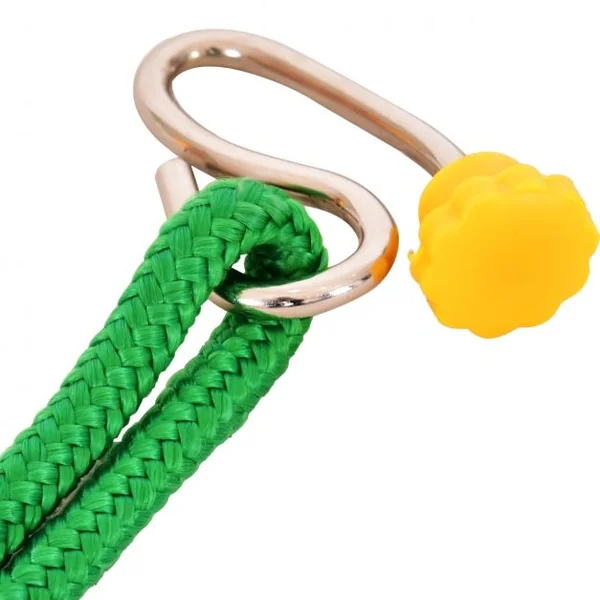 Siège balançoire double pour enfant +3 ans, avec pédales dossiers cordes réglables, Capacité 2 x 25kg, Jaune et rouge