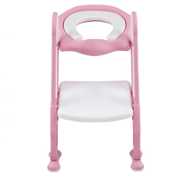 Siège de Toilettes pour Bébé Réglable et Pliable avec Echelle Siège Rembourré Capacité de Charge Max.75KG