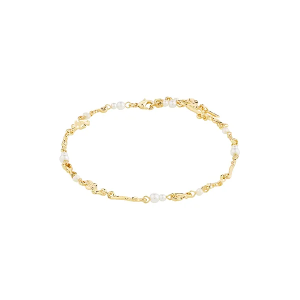 SLOAN - Chaîne de cheville perles d'eau douce & verre - 25 cm
