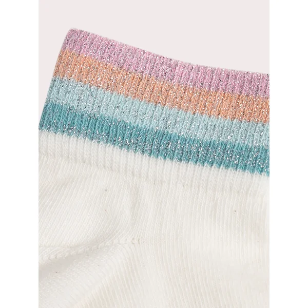 Socquettes écrues pailletées multicolores pour fille - Soins Bébé Naturels & Produits Maman Après Naissance