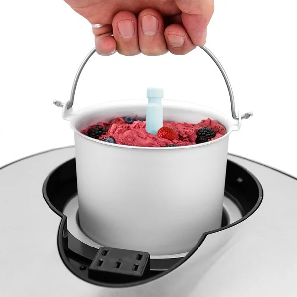 Sorbetière Machine à Glace 1,5 L en Acier Inoxydable avec Affichage LED