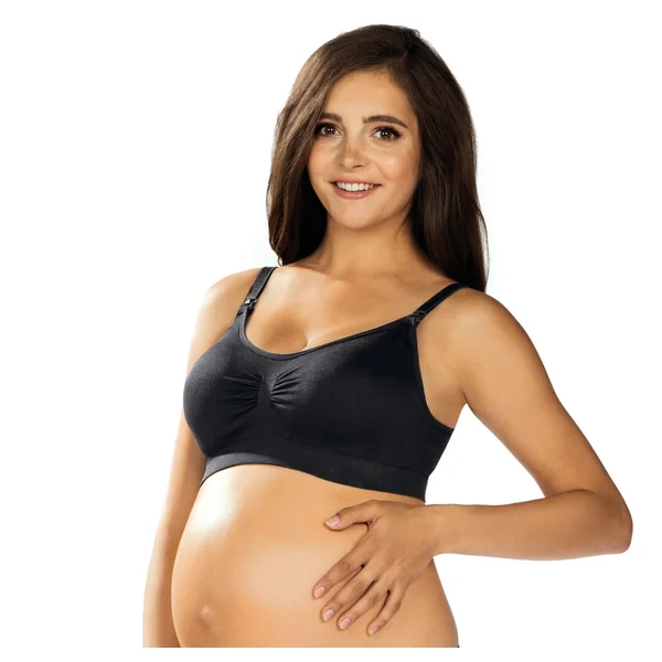 Soutien gorge d'allaitement sans armatures - Nude/Noir - Reste S/M