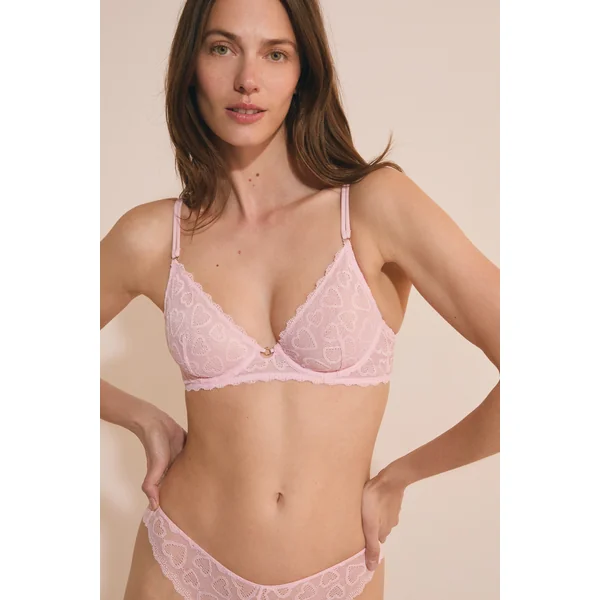 Soutien-gorge classique avec motifs cœurs