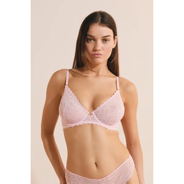 Soutien-gorge classique avec motifs cœurs