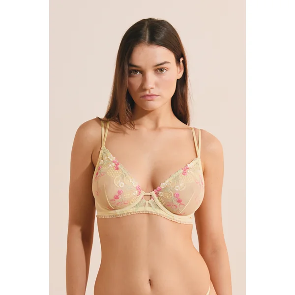 Soutien-gorge classique avec motifs fruits brodés