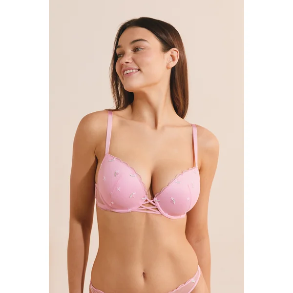 Soutien-gorge N.5 - Le coques fines plongeant à motifs