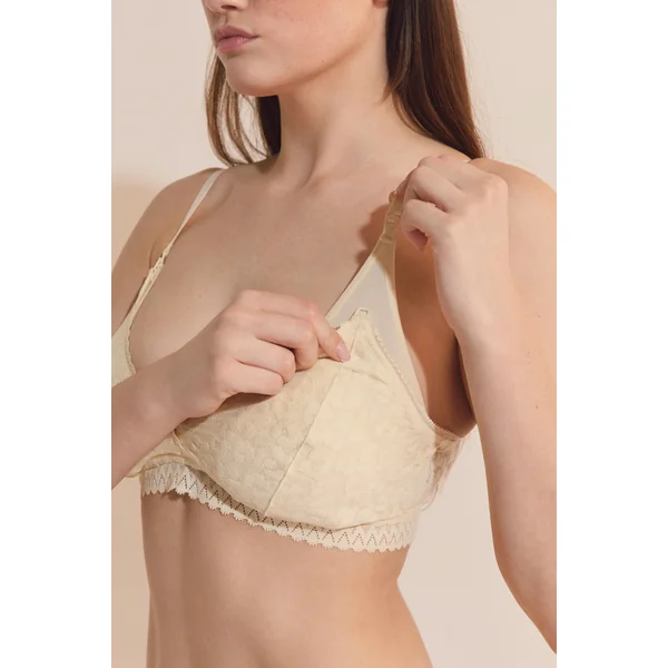 Soutien-gorge N.8 - Le triangle en coton avec clips d'allaitement et coussinets anti fuite