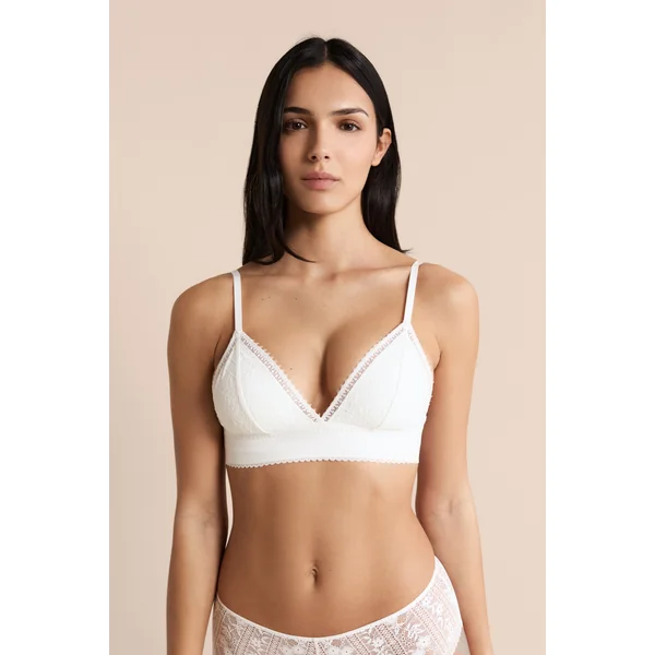 Soutien-gorge N.8 - Le triangle sans armatures en dentelle sans teinture