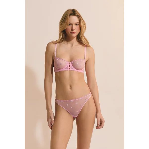 Soutien-gorge N.9 - Balconnet en tulle à motifs