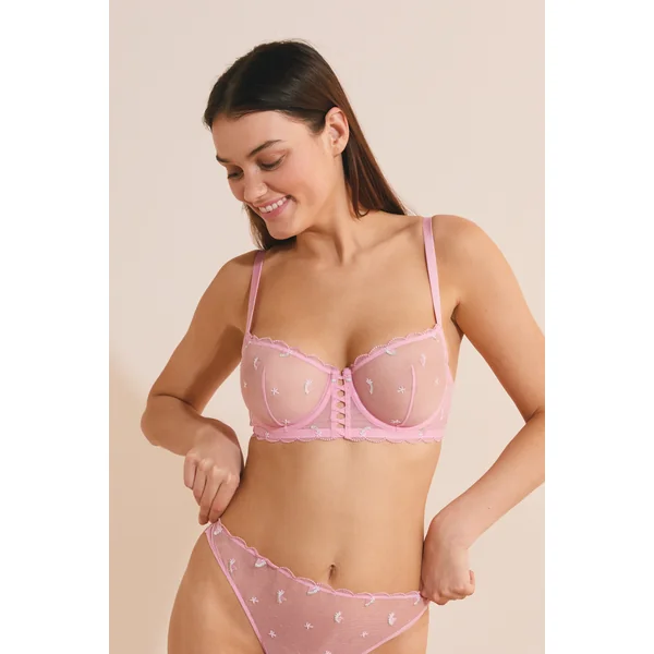 Soutien-gorge N.9 - Balconnet en tulle à motifs