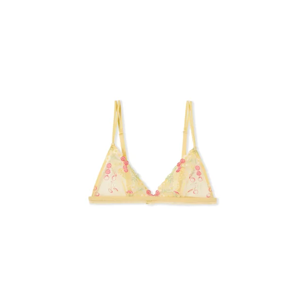 Soutien-gorge triangle avec motifs fruits brodés