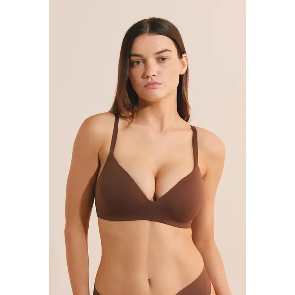 Soutien-gorge triangle sans armature en microfibre