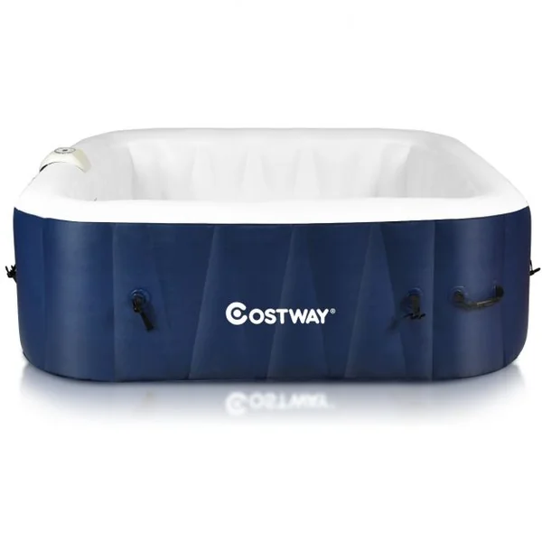 Spa Gonflable Carré 900l pour 6 Personnes 220v-240v Gonflage Automatique 1800w en Pvc Pp Abs 185x185x65cm Bleu