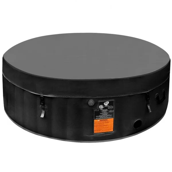 Spa Gonflable Rond 800 Litres à Bulles 4 places avec cartouche tuyau couverture sol kit réparation Noir/Blanc 180*180*65 cm