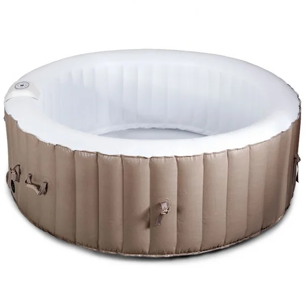 Spa Gonflable Rond 800l pour 4 Personnes 220v-240v Gonflage Automatique 1800w en Pvc Pp Abs 180x180x65cm Beige