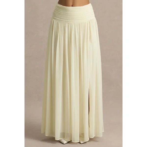 Spencer | Jupe longue plissée en chiffon noir