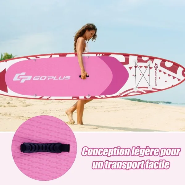Stand-up Paddle 325 cm x 76 cm x 15 cm gonflable planche de surf avec accessoires kit de réparation pour jeunes et adultes