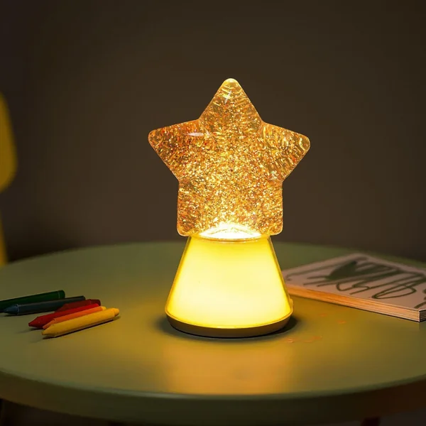 Star glitter rgb night light for children