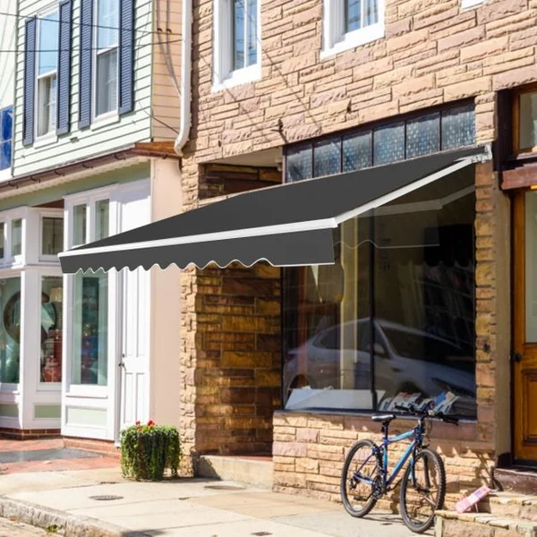 Store Banne de Balcon Rétractable 2,5x2M Tissu Résistant aux UV et à l'Eau Angle Réglable 5-35° Gris